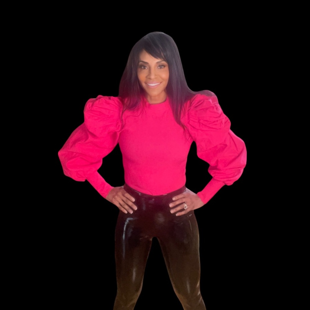 WHY DRESS Hot Pink Puffy Long Sleeve Shirt